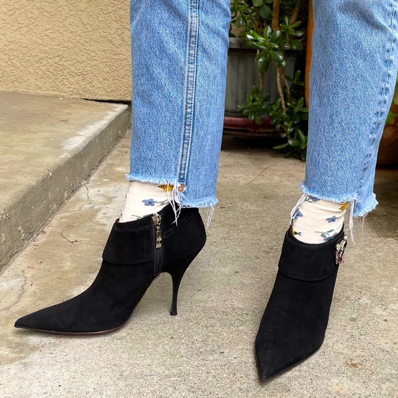 Black/dark red Cesare Paciotti leather booties main image 14